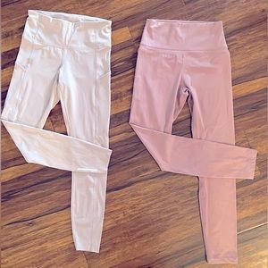 CRZ Yoga pants TWO PAIRS! Size 0/2, blush/pink color, 7/8 length